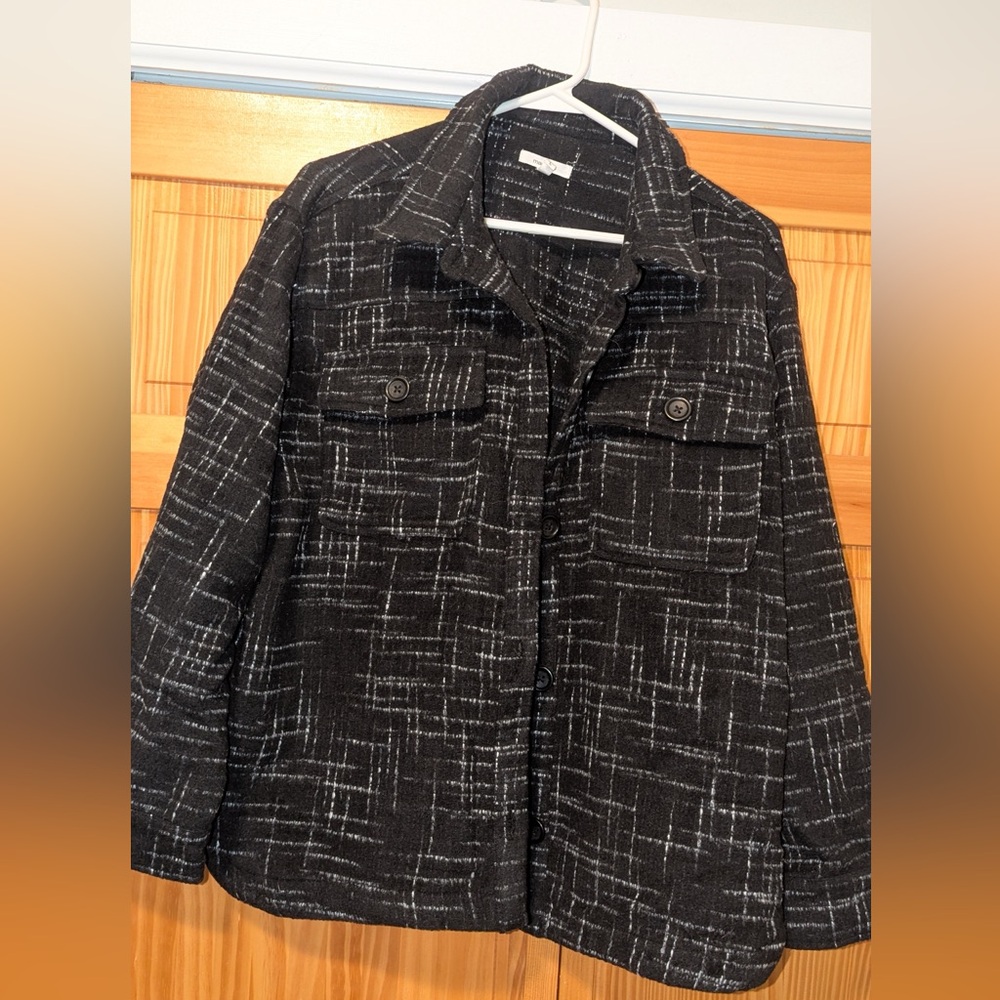 Maurices Black and White Checkered Utility Jacket
